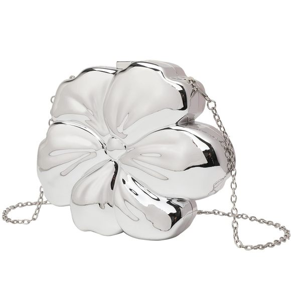 Acrylic Clutch Purse Flower Shaped Evening Crossbody Bag Sparkly C :D - Picture 1 of 6